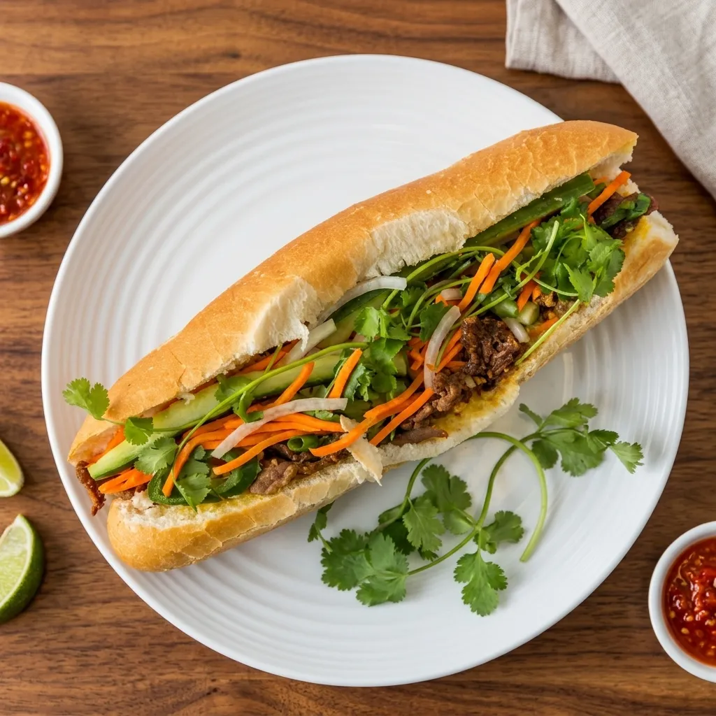 Satay Beef Vietnamese sub at Saigon Deli — spicy banh mi in Calgary SE